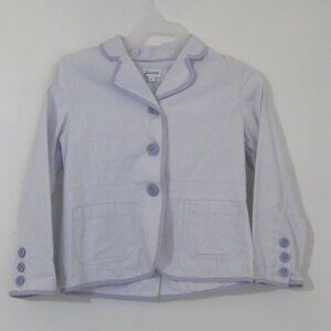 Like New Jacadi Lilac Pin Stripe Blazer with Floral Print Lining